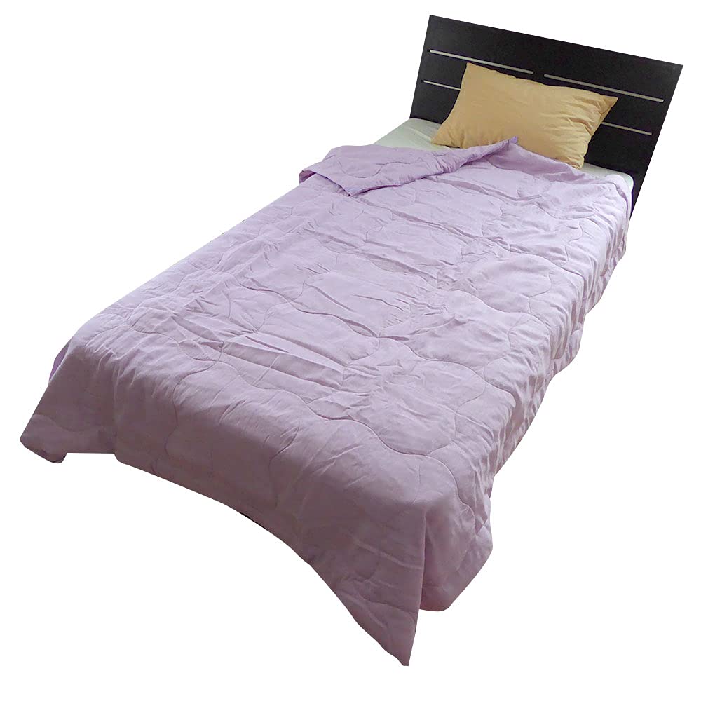 真綿ふとん シングル　パープル　二重ガーゼカバー付 真綿ふとん二重ガーゼカバーセット シングルパープル